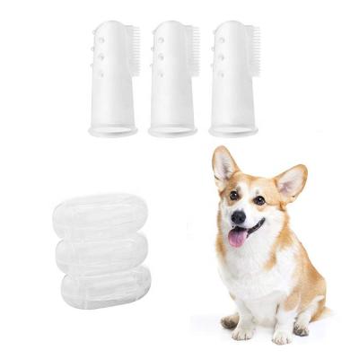 China Wholesale Stocked Non-Toxic Silicone Pet Dog Finger Toothbrush Portable Chewing Toothbrush For Dogs Cats for sale