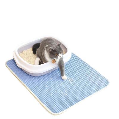 China New Design EVA Pet Cat Litter Mat Double Layer Viable Customized Cat Litter Mat Washable for sale