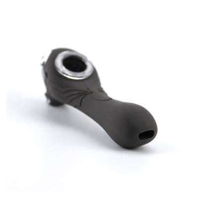 China High Quality Portable Eco-Friendly Glass Silicone Smoking Pipe Horn Silicone Straight Pipe In Stock for sale