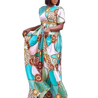 China Guangzhou Factory Fashion Anti-static Summer Elegant African Plus Size Casual Dress 3XL Long for sale