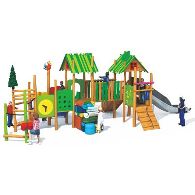 China Kids Outdoor Commercial Hot Sale Outdoor Playground Equipment Wooden Playground Slides Amusement Equipment With Best Quality for sale