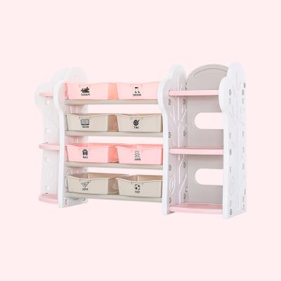 China Playroom Plastic Home Children Furniture Cabinet Toy Shelves Kids Toy Book Shelf for sale