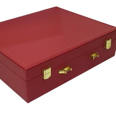 China Luxury Promotion Red Color Packaging Box For Perfume Bottle Packaging With Lock for sale