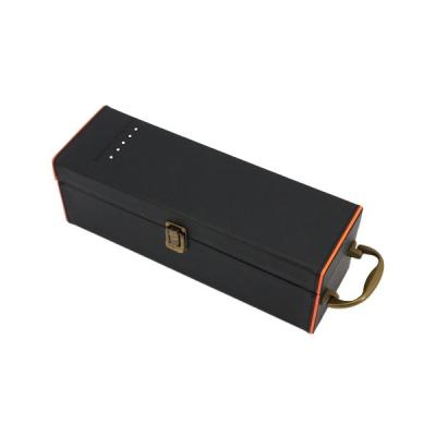 China Promotion Custom Logo Leather Wine Box With Wine Tools Packaging With Lock for sale