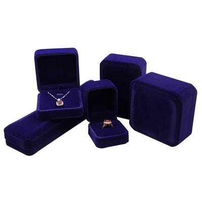 China Hot New Products Promotion Jewelry Ring Gift Box Packaging Box Blue Velvet Boxes Manufactured In China for sale