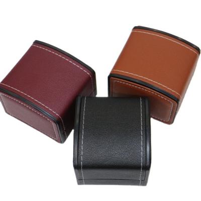 China Promotion Style Classic Custom Color Leather Watch Boxes With Pillow Flip Gift Box for sale