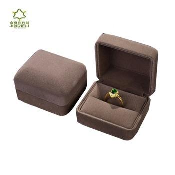 China Promotion Brown Color Luxury Jewelry Box With Velvet Covered For Earring Packaging Wholesale Gift Box for sale