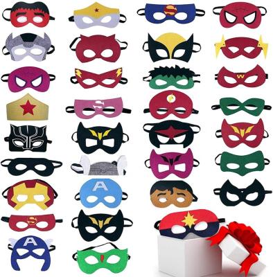 China Custom Christmas Decoration Halloween Face Mask Cheap Felt And Elastic Superhero Masks Party For Kids for sale