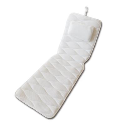 China Sustainable Textile 3D Mesh Full Body Spa Bath Pillow Mat With Suction Cups for sale