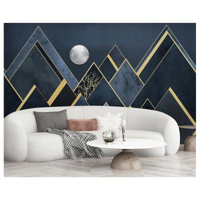 China Modern Custom Hand Painted Wall Art Natural Wallpaper Covering Marble Mural for Home for sale