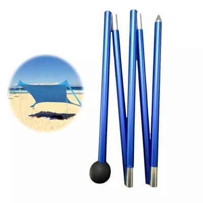 China Custom Outdoor Telescopic Adjustable Aluminum Pole Tarp 6063-T5 Aluminum Profile Pole Tent Pole Oxidized Blue for sale