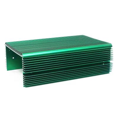 China Aluminum Profile Aluminum Alloy Power Box Heatsink Movable Green Anodized CNC Finishing for sale