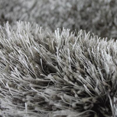 China 100%Polyester Netting Plain Custom Long Pile Shaggy Carpet Tiles for sale