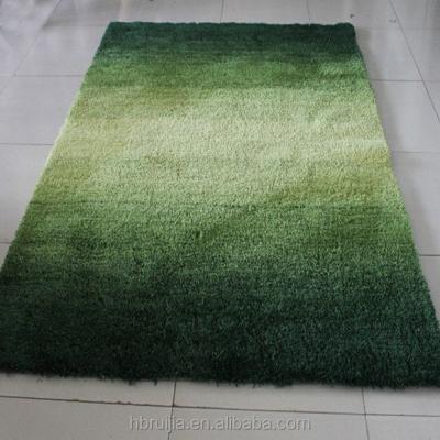 China Rihome Anti-Slip Fuzzy Latex Backed Floor Carpet Machine Made Large Shaggy Rug Green for sale