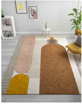 China Washable non woven rectangle printed rug for living room with non slip backing for sale