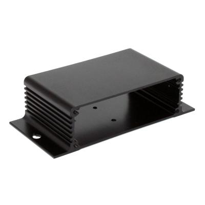 China Black Anodic Oxidation Aluminum Material Flanged Body Inverter Enclosure Shell Electronic Alloy Product Made In China Al 6063 for sale