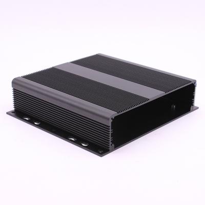 China Electronic Product Shell Black Anodized Al 6063 Material Split Body Flanged Aluminum Project Box Enclosure Case for sale