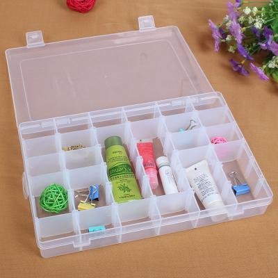 China 36 Compartments Hard Sustainable Jewelry Storage Box Plastic Transparent Organizer With Removable Dividers for sale