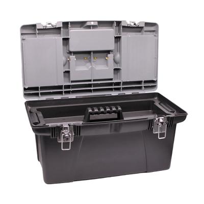 China Large Power Tool Instrument Storage Latch Tool Box Plastic Organizer With Removable Tray for sale