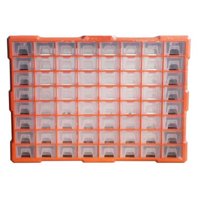 China Available High Quality Material Plastic Organizer Box Wall Mount PP With 64 Drawers Cabinet Plastic Storage Box U-1511 for sale