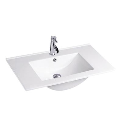 China Best selling single hole bathroom art sanitary ware rectangle shape thin edge ceramic basin for sale