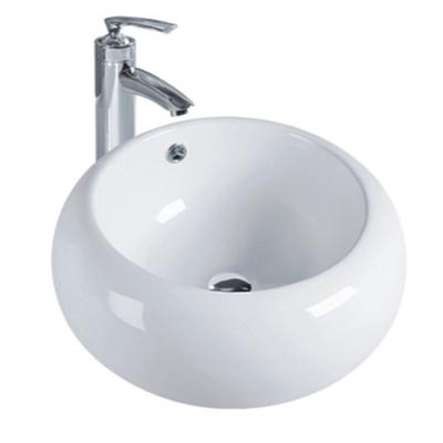 中国 Lavatory ceramic hand washing basin table top mount porcelain round bathroom art basin sink 販売のため