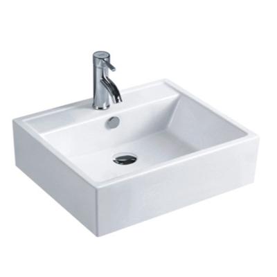 中国 High end hotel counter top white vessel sink bowl single hole art hand wash basin 販売のため