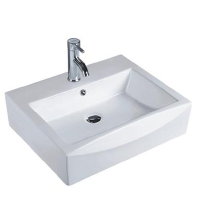 China Cheap bathroom lavabo rectangular shape porcelain wash sink countertop art basin for sale