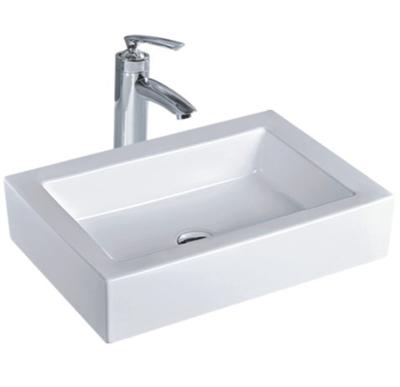 China Cheap rectangular shape without faucet hole ceramic basin wc washing hand sink for bathroom zu verkaufen