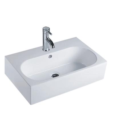 中国 Modern rectangular shape above counter lavabo bathroom basin ceramic wash hand sink 販売のため