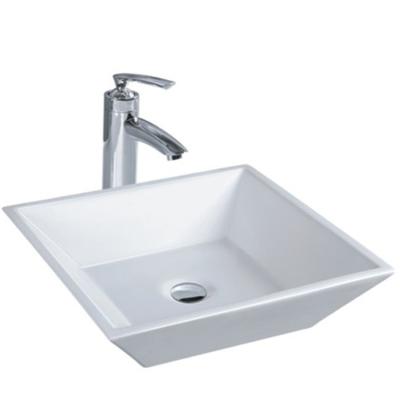 中国 Cheap rectangle porcelain washbasin art basin counter top ceramic bathroom sink for hotel 販売のため