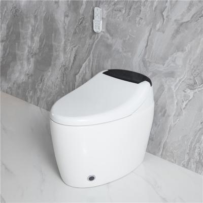 China Full function foot sensor open close cover automatic flush smart toilet with remote control Te koop