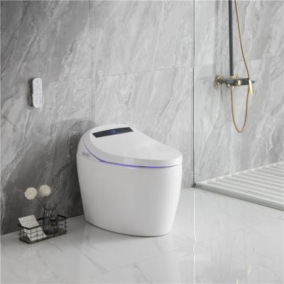 China Modern sanitary ware intelligent one piece foot control flushing automatic operation ceramic wc smart toilets for sale