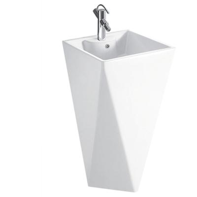 中国 Simple luxury style european sanitary ware white bathroom hand wash basin with pedestal 販売のため