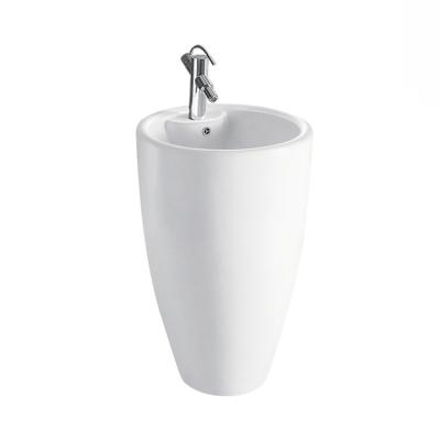 中国 Wholesale high quality free standing sink hand roubd wash basin with pedestal 販売のため