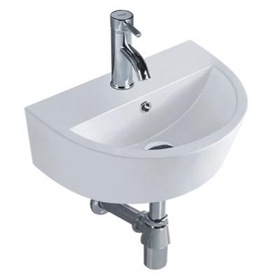 China Half round shape new model simply style white color wall hung sink for sale