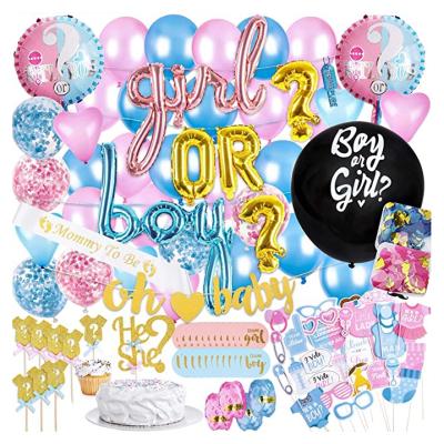 China Gender Reveal LEMON Gender Reveal Shower Latex Balloons Globos Boy or Girl Banner Confetti Party Supplies Decorations Baby Shower for sale