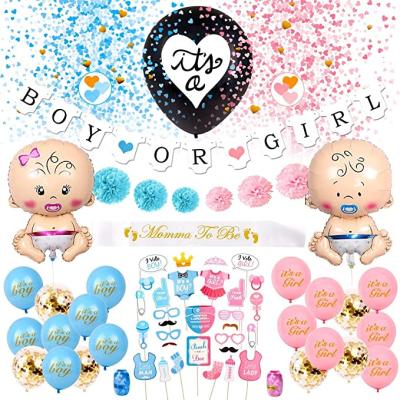 China Gender Reveal LEMON Gender Reveal Pink Blue Boy or Girl Banner Latex Balloon Baby Shower Props Party Supplies Decorations Kit for sale