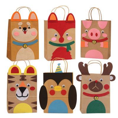 China Baby Shower LEMON DIY Jungle Theme Lion Safari Zoo Animals Treat Kraft Candy Paper Gift Bags Birthday Party Decorations Supplies for Kids for sale