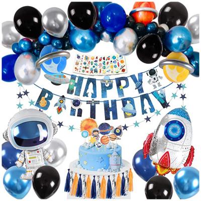 China Birthday Party LEMON Solar System Balloons Globos Astronauts Happy Birthday Banner Outer Space Party Decorations Supplies For Boys Kids for sale