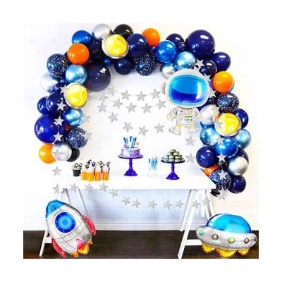 China Lemon Birthday Space Rocket Astronauts Foil Balloon Outer Space Birthday Party Supplies Kit Birthday Boy Girl Decorations for sale