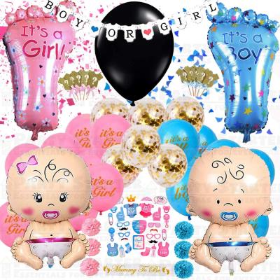 China Gender Reveal LEMON Gender Reveal Shower Latex Balloons Globos Boy or Girl Banner Confetti Party Supplies Decorations Baby Shower for sale