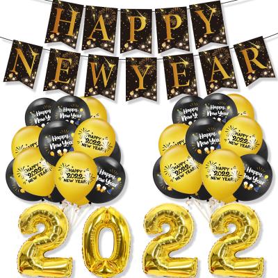 China New Year's LEMON 2022 Balloons Birthday To Pull Flag Kit Latex Balloons Set For Wedding Cake Topper Party Decoration for sale