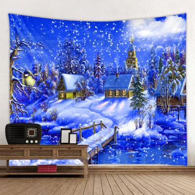 China Christmas LEMON 7x5FT Fabric Winter Photography Backdrop Glitter Soft Portrait Studio Booth Snowy Forest Holiday Party Decor Banner for sale