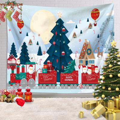 China Christmas LEMON 7x5FT Fabric Winter Photography Backdrop Glitter Soft Portrait Studio Booth Snowy Forest Holiday Party Decor Banner for sale