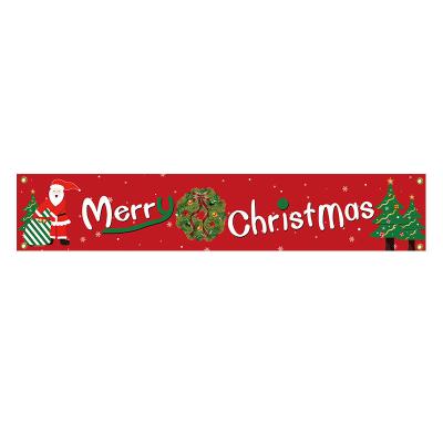 China Large Lemon 45*250cm Merry Christmas Banner Porch Christmas Sign Banners Indoor Outdoor Holiday Party Poster Hanging Decorations Style for sale