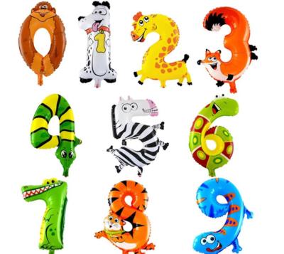 China Birthday LEMON 16inch Foil Animal Balloon 0-9 Number Letter Happy Birthday Inflatable Balloons Air Party/Baby Shower Decoration for sale