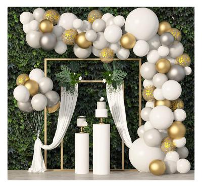 China Garland Arch Wedding Baby Shower Birthday Party Decorations Supplies Kit Metallic Confetti Globos Wedding Party Decoration LEMON White Gold Balloon for sale