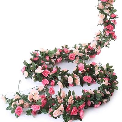 China Home Decorations LEMON 41 Pi Rose Vine Flowers Plants Artificial Flower Hanging Rose Ivy Home Hotel Office Wedding Party Garden Craft for sale