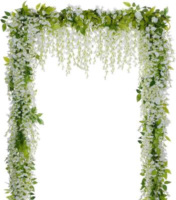 China White Lemon Rose Lvydec Wisteria Artificial Flowers Garland Arch Kit Party Background Decorations for Wedding Anniversary for sale